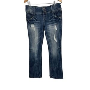 Bongo | y2k flat front‎ dark flare low rise leg jeans | size 11
